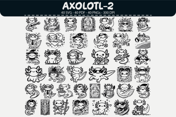 Axolotl Clipart Set – 40 Designs