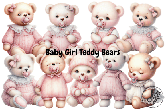 Baby Girl Teddy Bears Clipart: Elevating Modern Creative Projects with Soft, Timeless Design