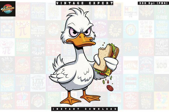 Bringing Character to Design: The Appeal of Grumpy Duck Eating Sandwich Clipart