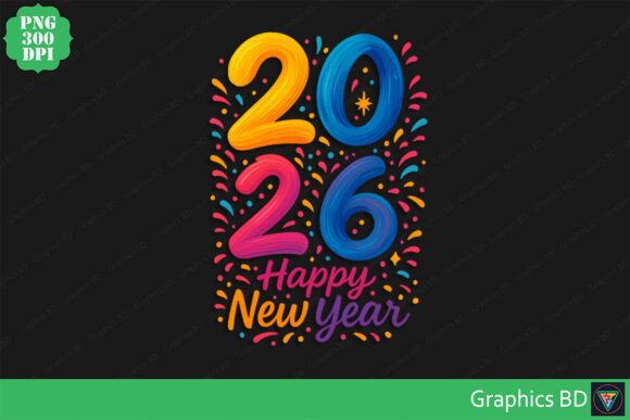 Color Splash Happy New Year 2026 Design