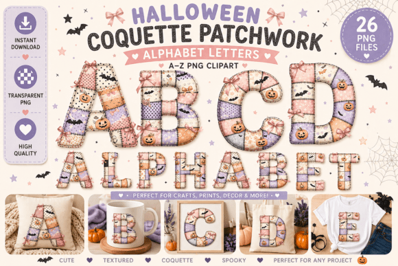 Coquette Patchwork Polka Dot Alphabet Guide