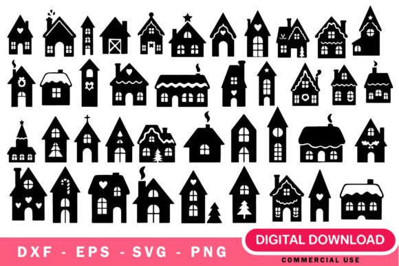 Elevating Holiday Craftsmanship with High-Quality Houses Plotter Files Svg and House Clipart