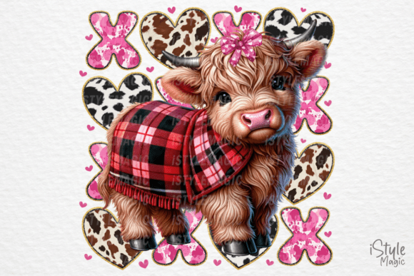 Embracing Rustic Romance: The Creative Potential of the Valentine Highland Cow XOXO Hearts PNG