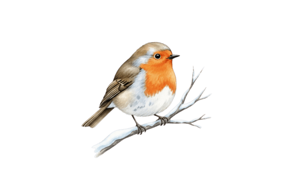 Robin Bird on a Snow-covered Branch: Elevating Your Holiday Designs with Precision