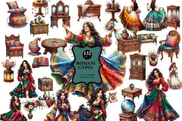 Unlocking Creative Potential with Romani Gypsy Vintage Furniture Clipart