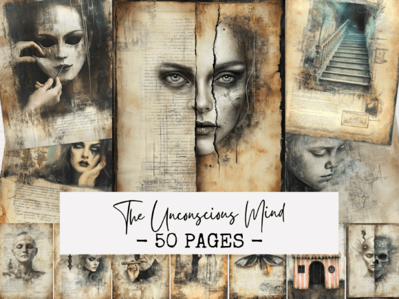 Unlocking Depth with The Unconscious Mind Junk Journal Pages