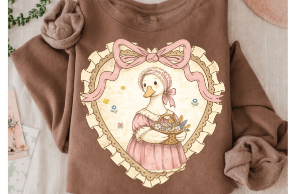 Vintage Easter Goose PNG & Grandma Core