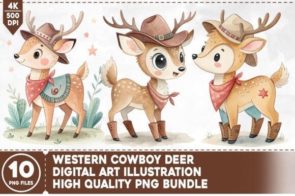Western Cowboy Deer PNG Bundle: Creative Ideas