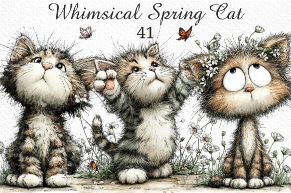 Whimsical Spring Cat Clipart PNG Guide